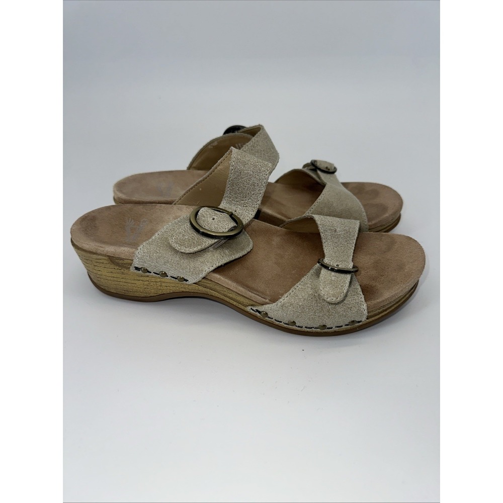 Dansko Women's Sophie Metallic Leather Slip On Sandals Size EU 39